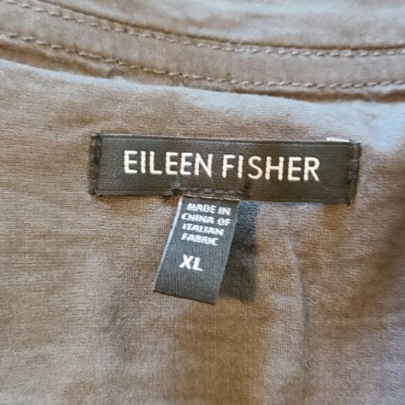 EILEEN FISHER STRETCH LINEN-BLEND OPEN FRONT STAND COLLAR KIMONO JACKET TOP XL - Picture 7 of 8
